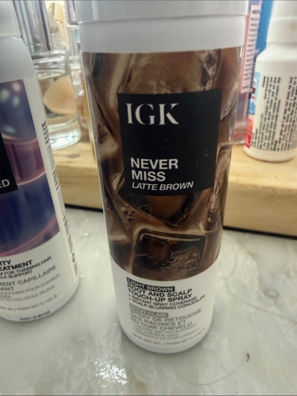 IGK Never Miss Root & Scalp Touch-Up Spray — Latte Brown